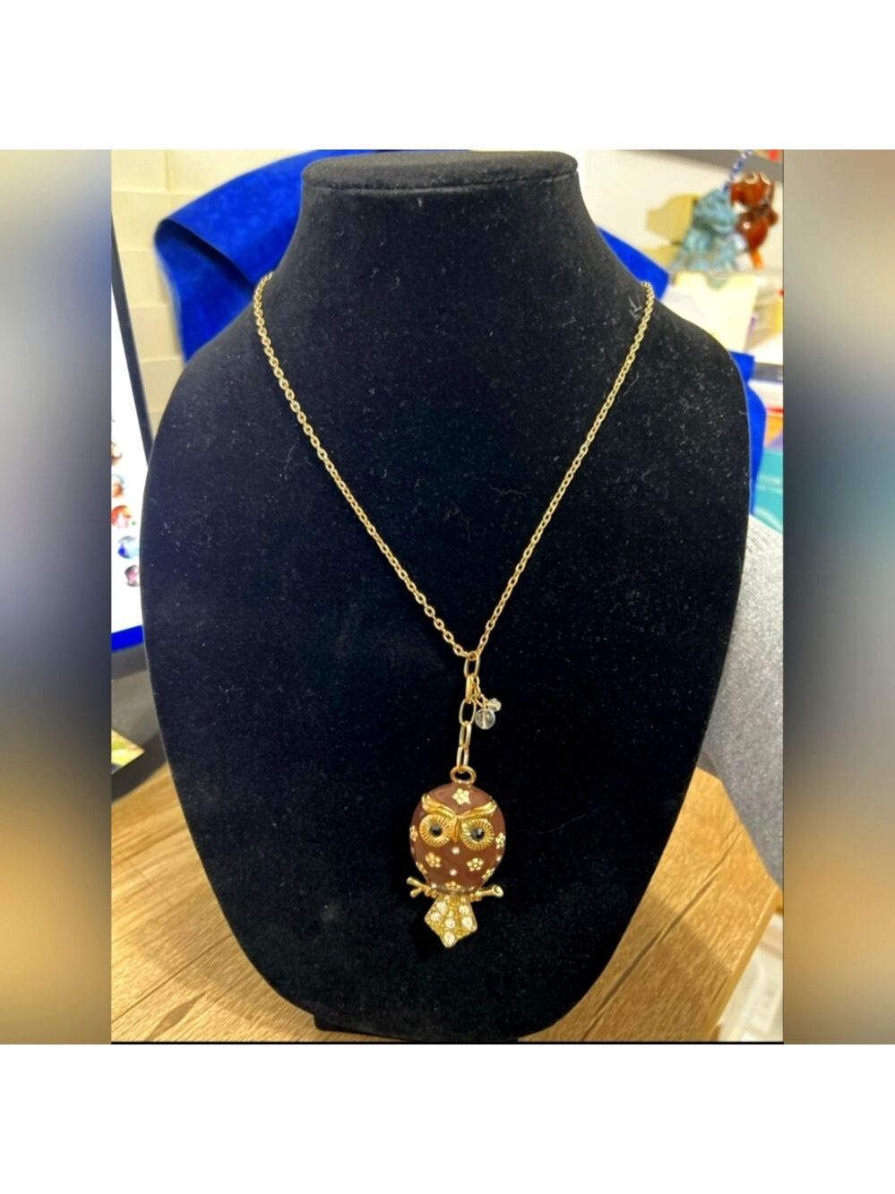 Gold Owl Pendant Necklace